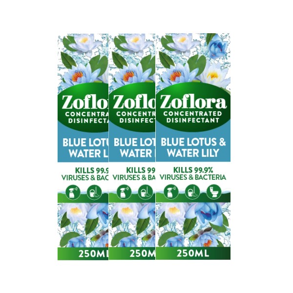 Zoflora Blue Lotus & Water Lily Concentrate - Spa-Like Fresh, Every Day
