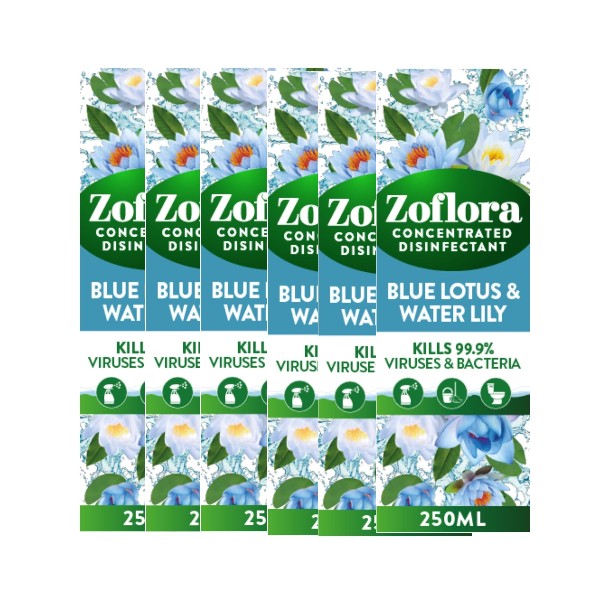 Zoflora Blue Lotus & Water Lily Concentrate - Spa-Like Fresh, Every Day