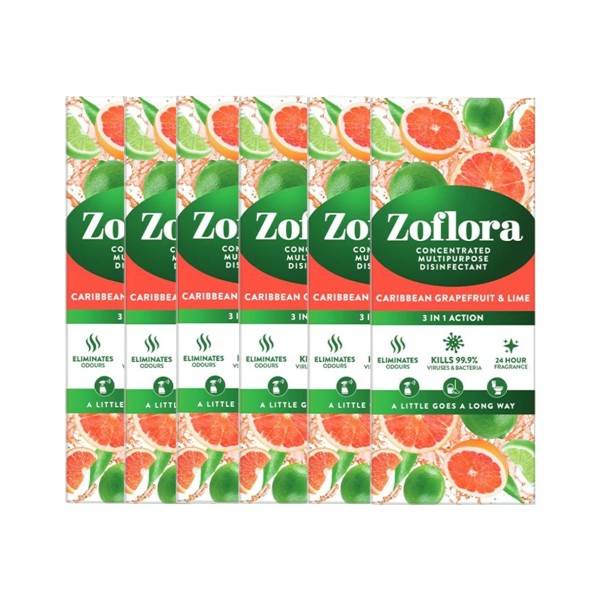 Zoflora Caribbean Grapefruit & Lime Concentrate 500ml - Zingy Vibes, Zero Bacteria