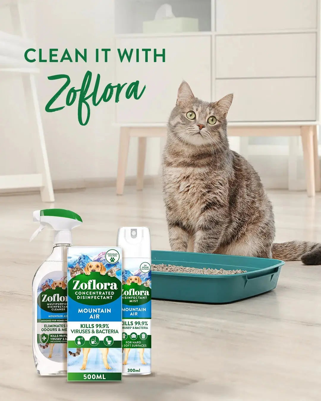 Zoflora Mountain Air MP Disinfectant Cleaner 800ml Zoflora