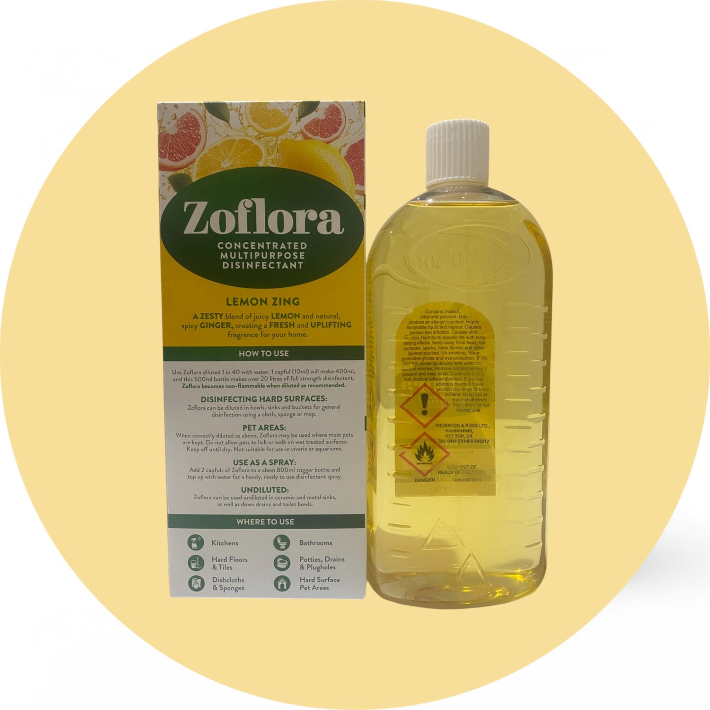 Zoflora Lemon Zing Concentrate