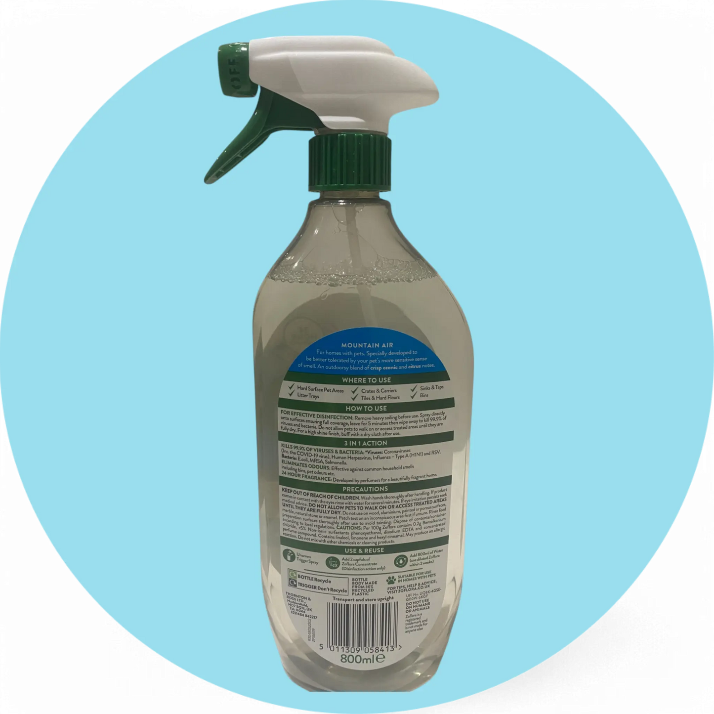 Zoflora Mountain Air MP Disinfectant Cleaner 800ml Zoflora