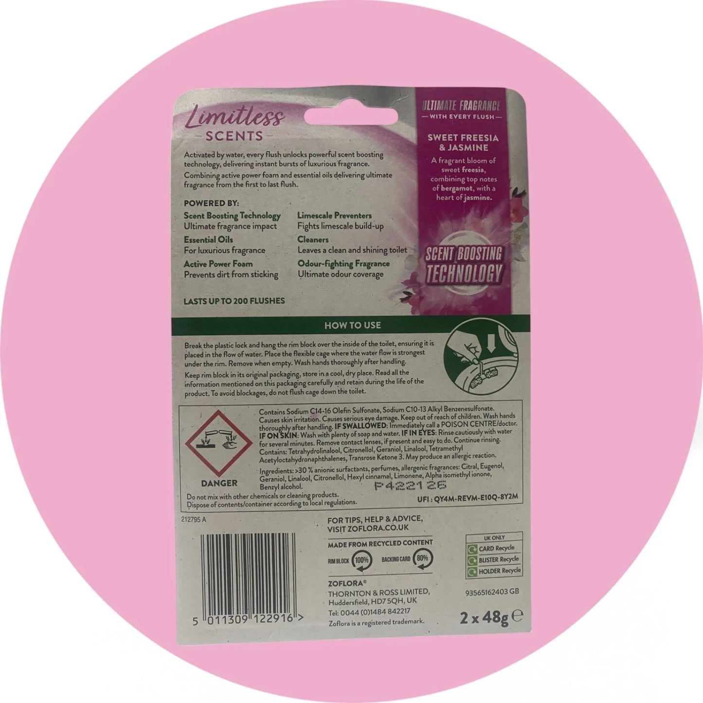 Zoflora Rimblock Limitless Scents - Sweet Freesia & Jasmine Zoflora