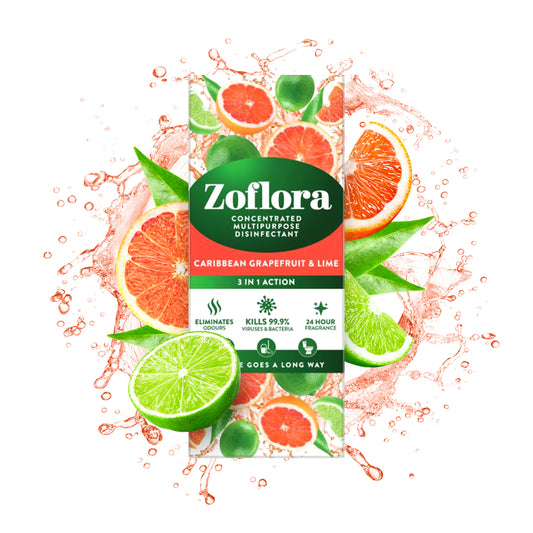 Zoflora Caribbean Grapefruit & Lime Concentrate 500ml - Zingy Vibes, Zero Bacteria