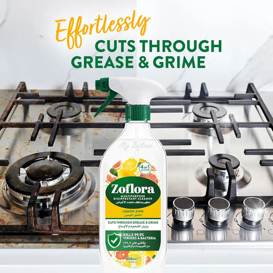 Zoflora Lemon Zing 800ml Multipurpose Disinfectant Cleaner - Sunshine in Every Spray