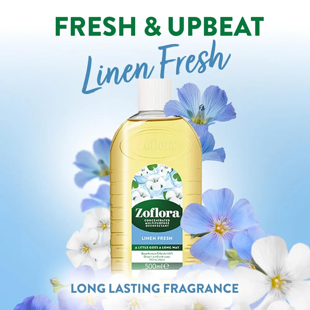 Zoflora Linen Fresh Concentrate - Linen Love, Disinfected Clean