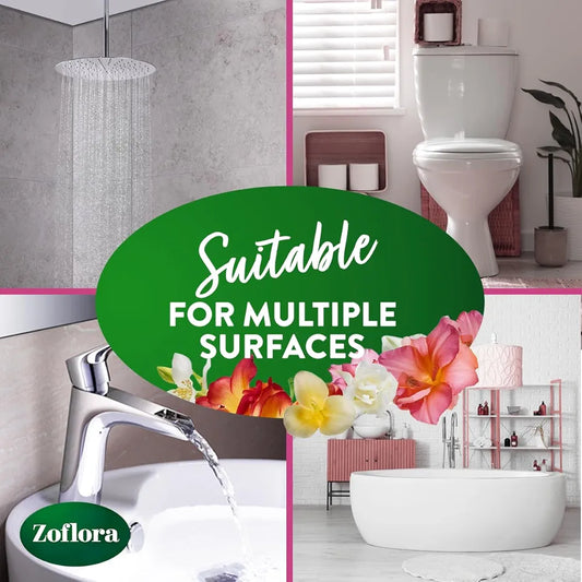 Zoflora Sweet Freesia & Jasmine 800ml Bathroom Cleaner - Soft Scents. Tough Clean.