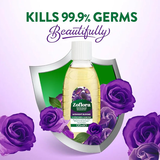 Zoflora Midnight Blooms 500ml Concentrate - Elegant Scent. Ruthless Clean.