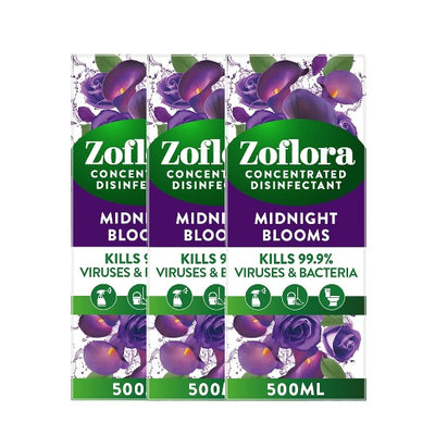 Zoflora Midnight Blooms 500ml Concentrate - Elegant Scent. Ruthless Clean.