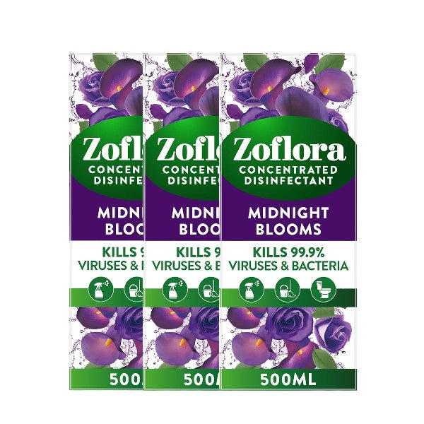 Zoflora Midnight Blooms 500ml Concentrate - Elegant Scent. Ruthless Clean.