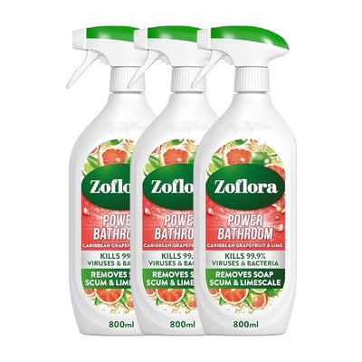 Zoflora Caribbean Grapefruit & Lime 800ml Power Bathroom Cleaner -Zesty Fresh. Power Deep.