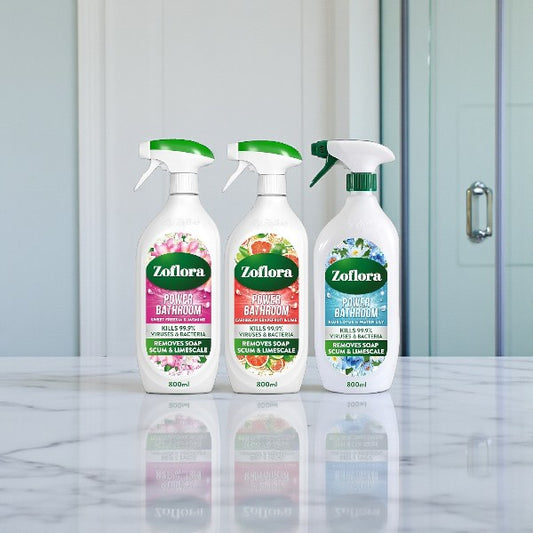 Zoflora Power Bathroom Trio – 3 x 800ml Ready-to-Use Disinfectant Cleaners (Bathroom Fragrance Collection)