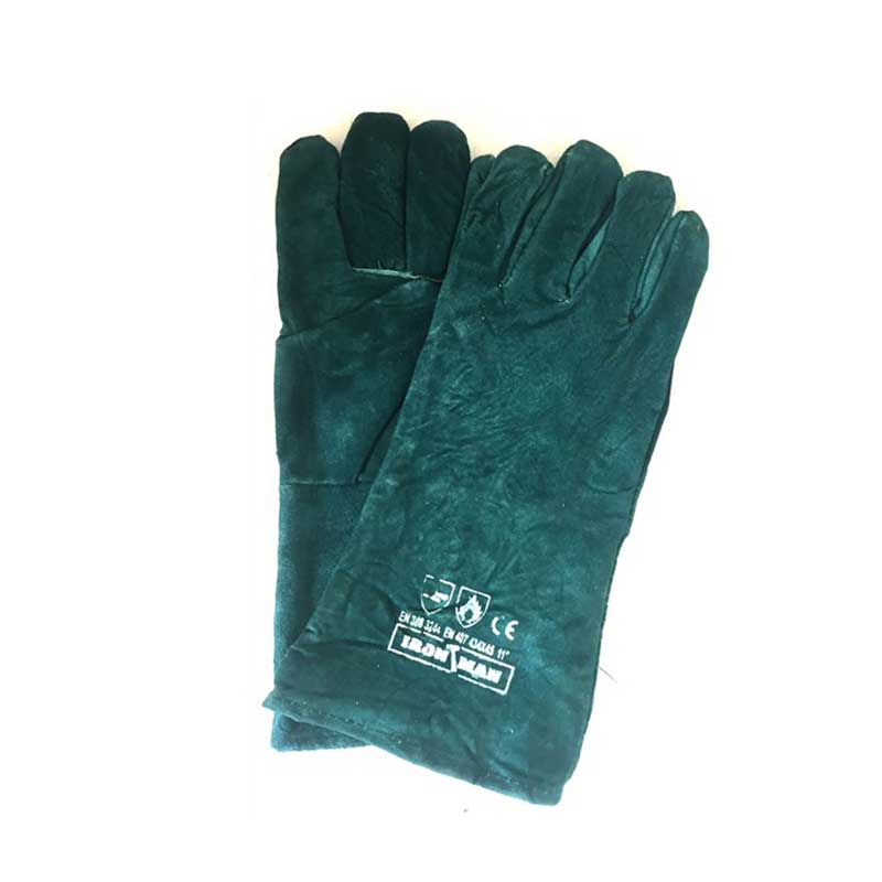 GLOVES LEATHER GREEN LINED WE LTED  8" CUFF L G022