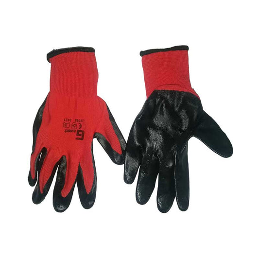 GLOVES NITRILE COATED SMOOTH RED SIZE 10