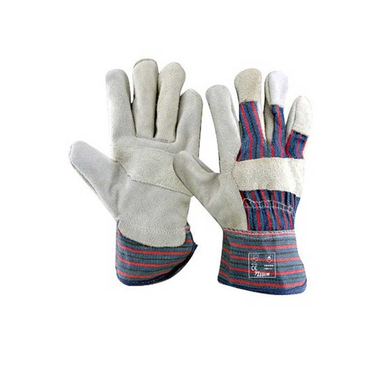 GLOVES CANDY STRIPE CH/LEATHER SAFETY CUFF 5CM G005