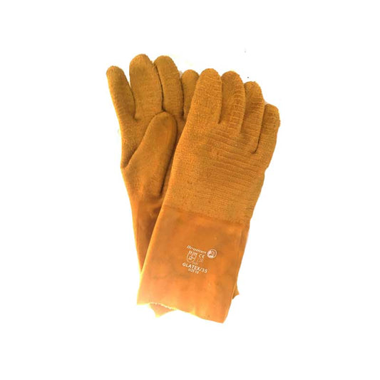 GLOVES LATEX CRINKLE YEL COMAREX FULL DIP GAUNT 35CM ELB G