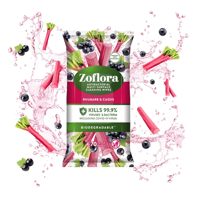 Zoflora Rhubarb & Cassis Multi-Surface Cleaning Wipes